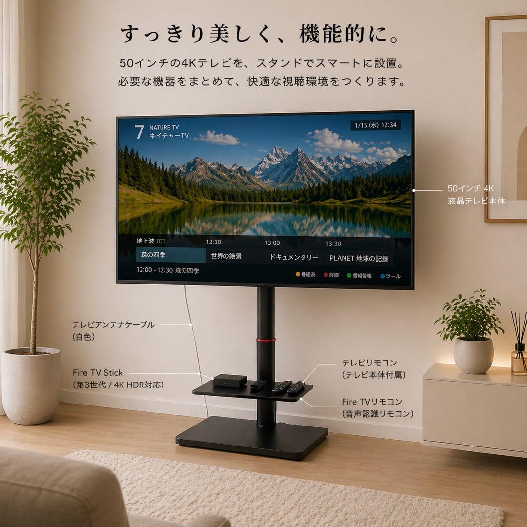 LE-5060TS4K-BK ドンキーホーテ 50インチ 4K対応テレビ 6月15日（木）より発売開始 ドン・キホーテPB初の4K対応50V型