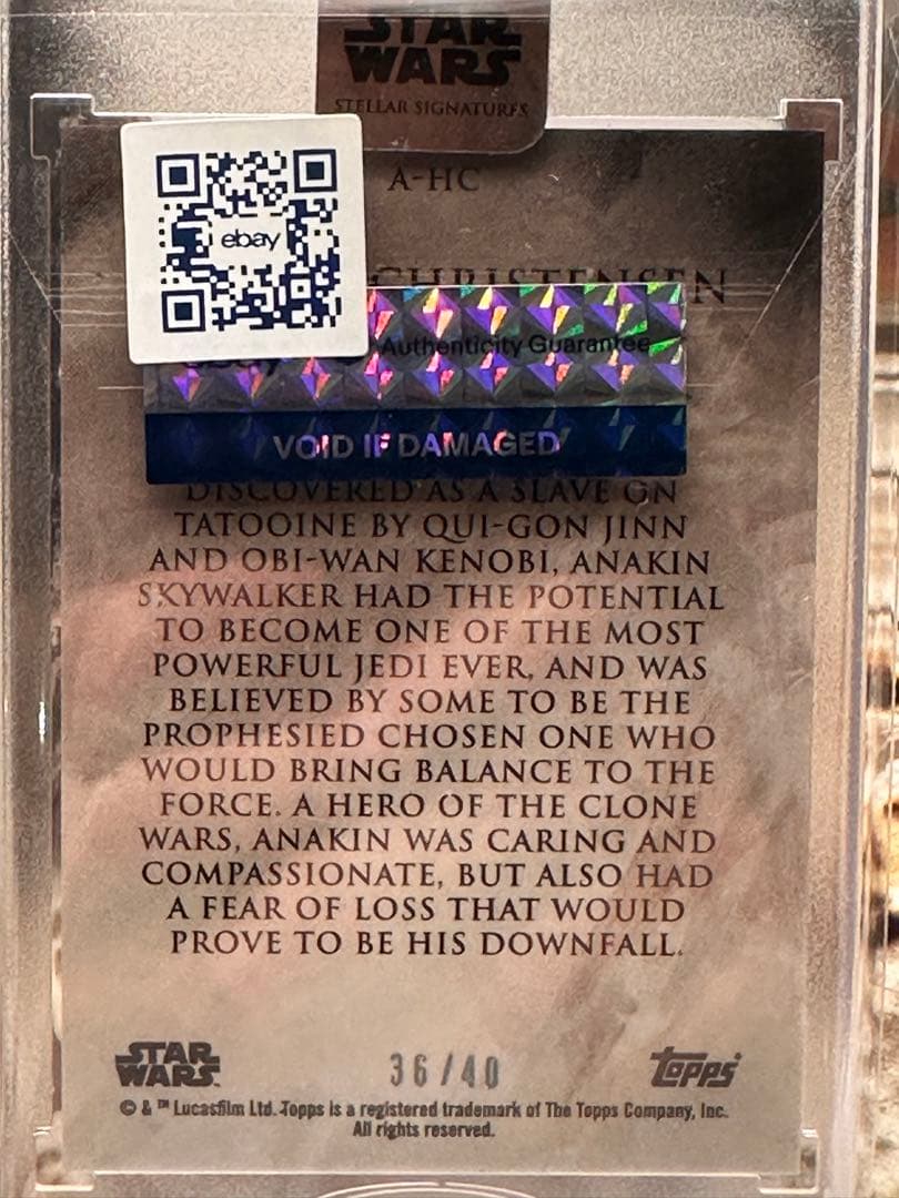 アナキンスカイウォーカー　サインカード auto