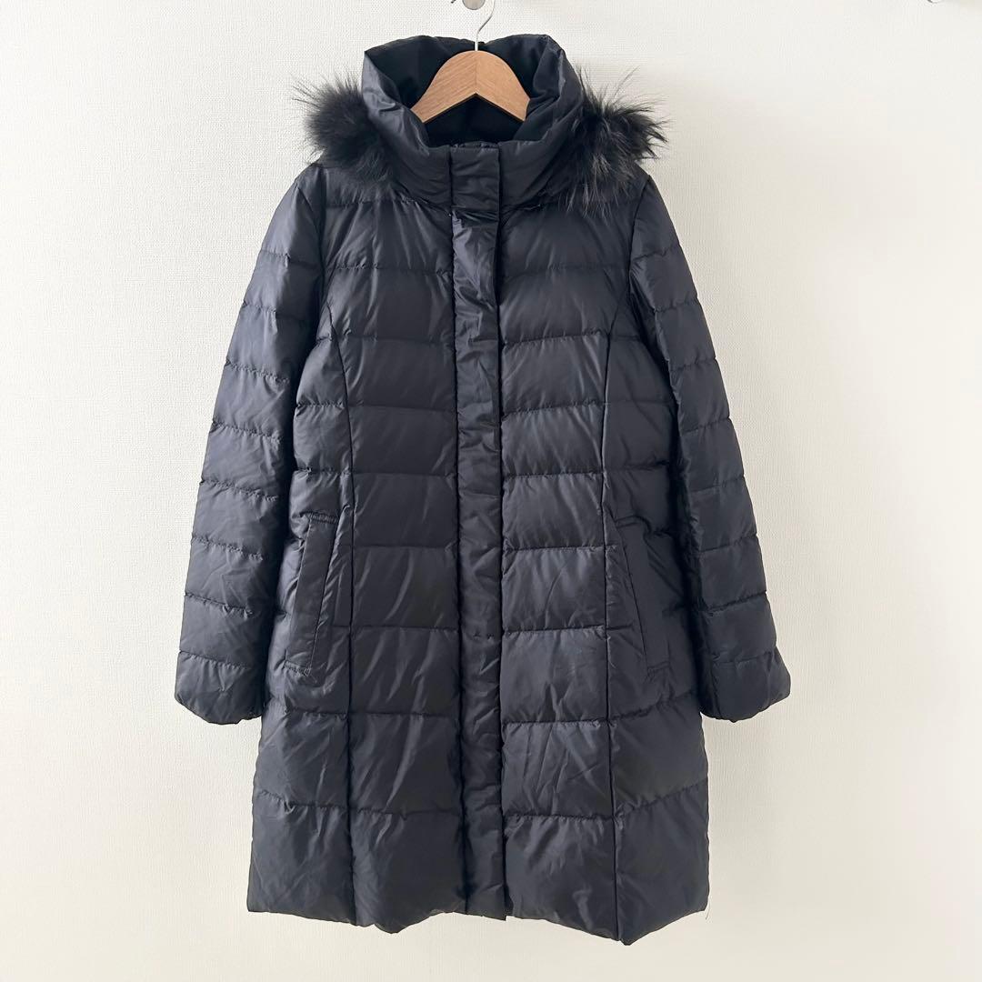23区 シレータフタロングダウンコート　ネイビー　38 ニジュウサンク 23区 【洗える】シレータフタ ロング ダウンコート