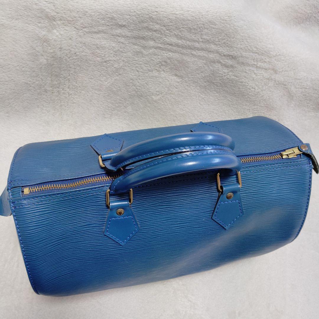 ルイヴィトン エピ スピーディ30 ミニボストンバッグ レザー ブルー 鍵