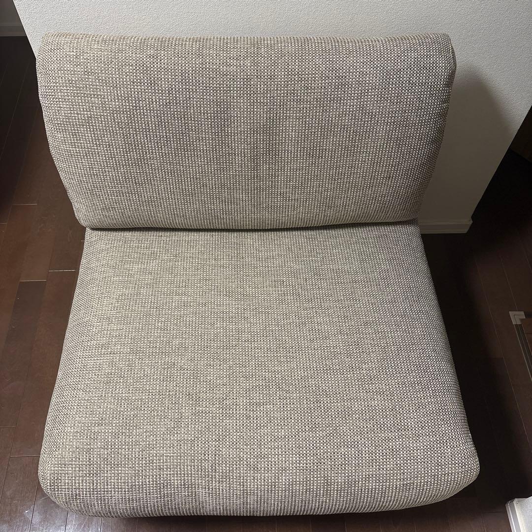 [無印良品] ゆったり座れるアームレスソファ 1シーター ベージュ ゆったり座れるアームレスソファ 1シーター ポリエステル平織