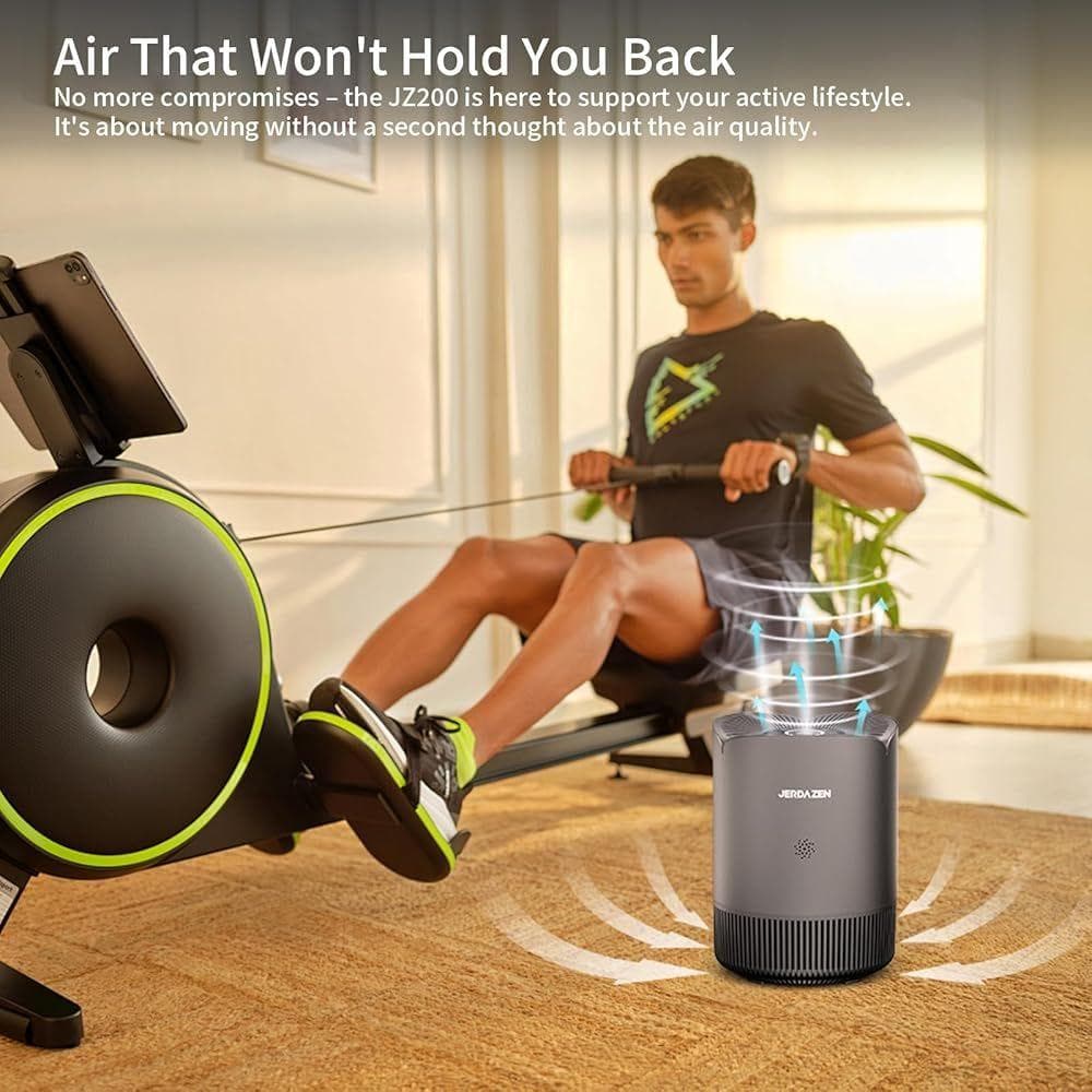 Jerdazen 空気清浄機 小型 脱臭 集じん ペット 花粉 静音 グレー 生活