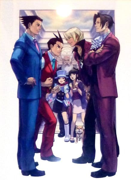 逆転裁判 特別法廷 直筆サイン入り額装グラフィックアート 2008　成歩堂　御剣