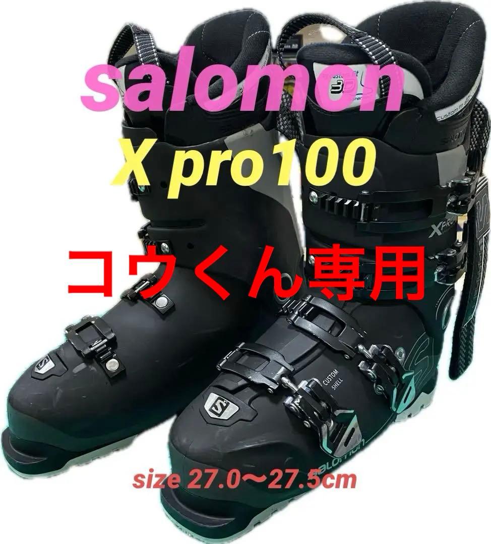 Salomon X Pro 100 スキー用ブーツ(男性用) SALOMON（サロモン） 2018-2019 SALOMON/X PRO 100/Black-Metablack