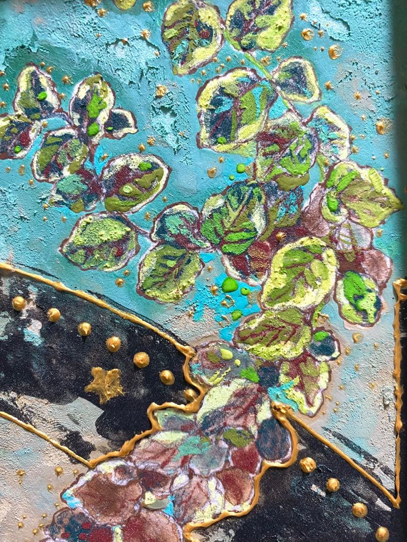 日本画 一点もの　植物／作：江川史織