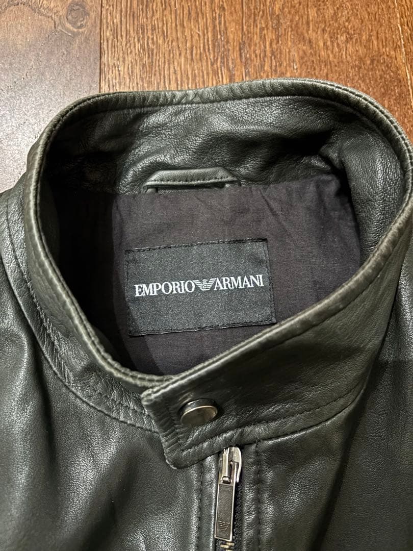 00s emporio ARMANI シングルライダース レザージャケット - メルカリ