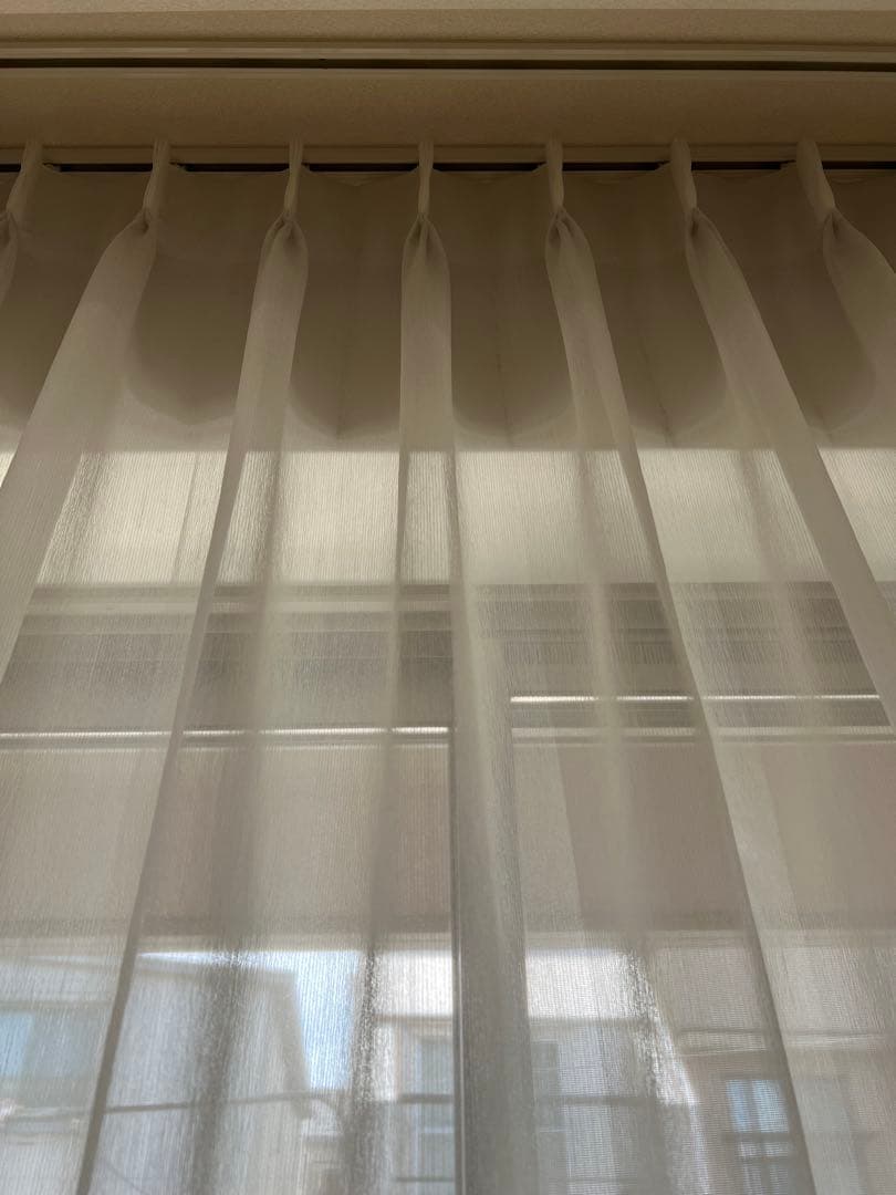 最終価格]FISBAスイス製高級生地オーダーメイドレースカーテン両開き