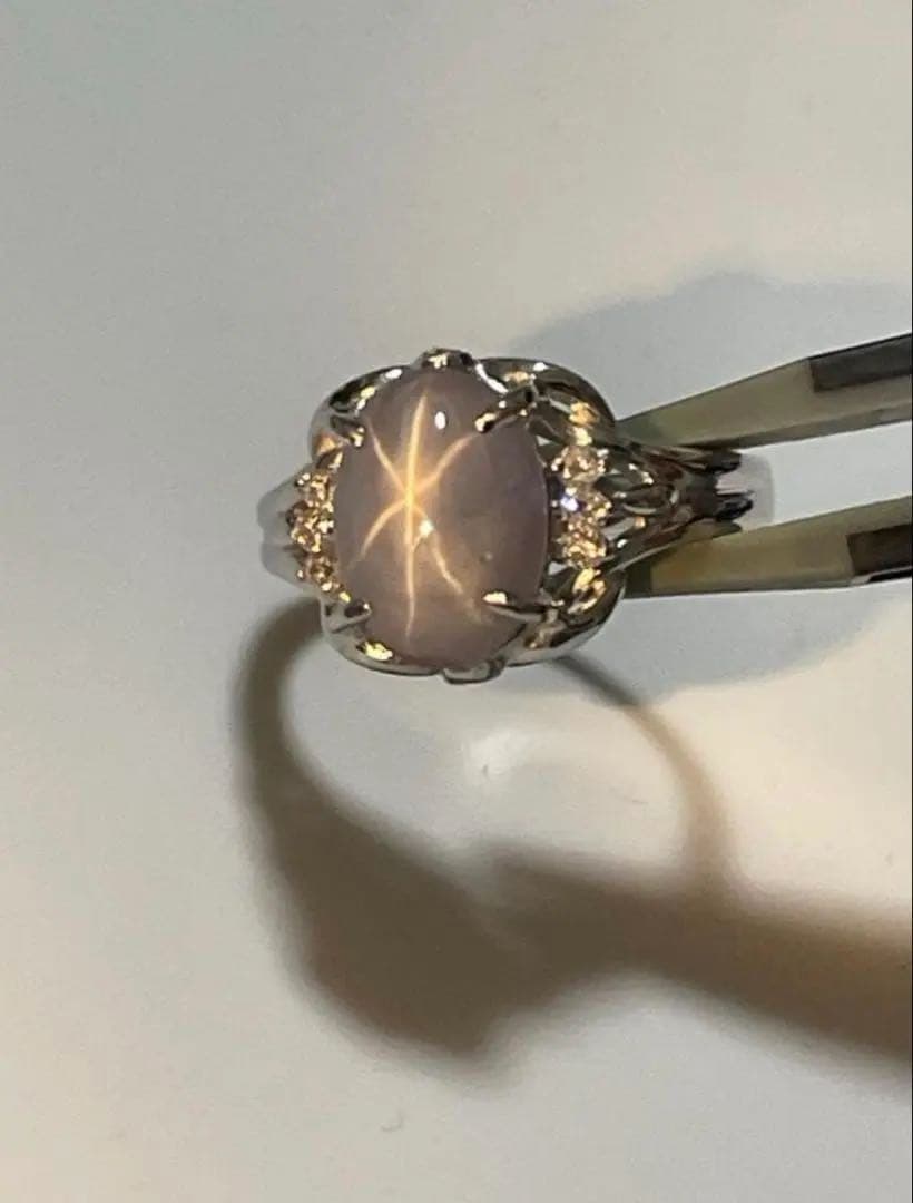 5.00CT スターサファイアリング PT900 鑑別書付