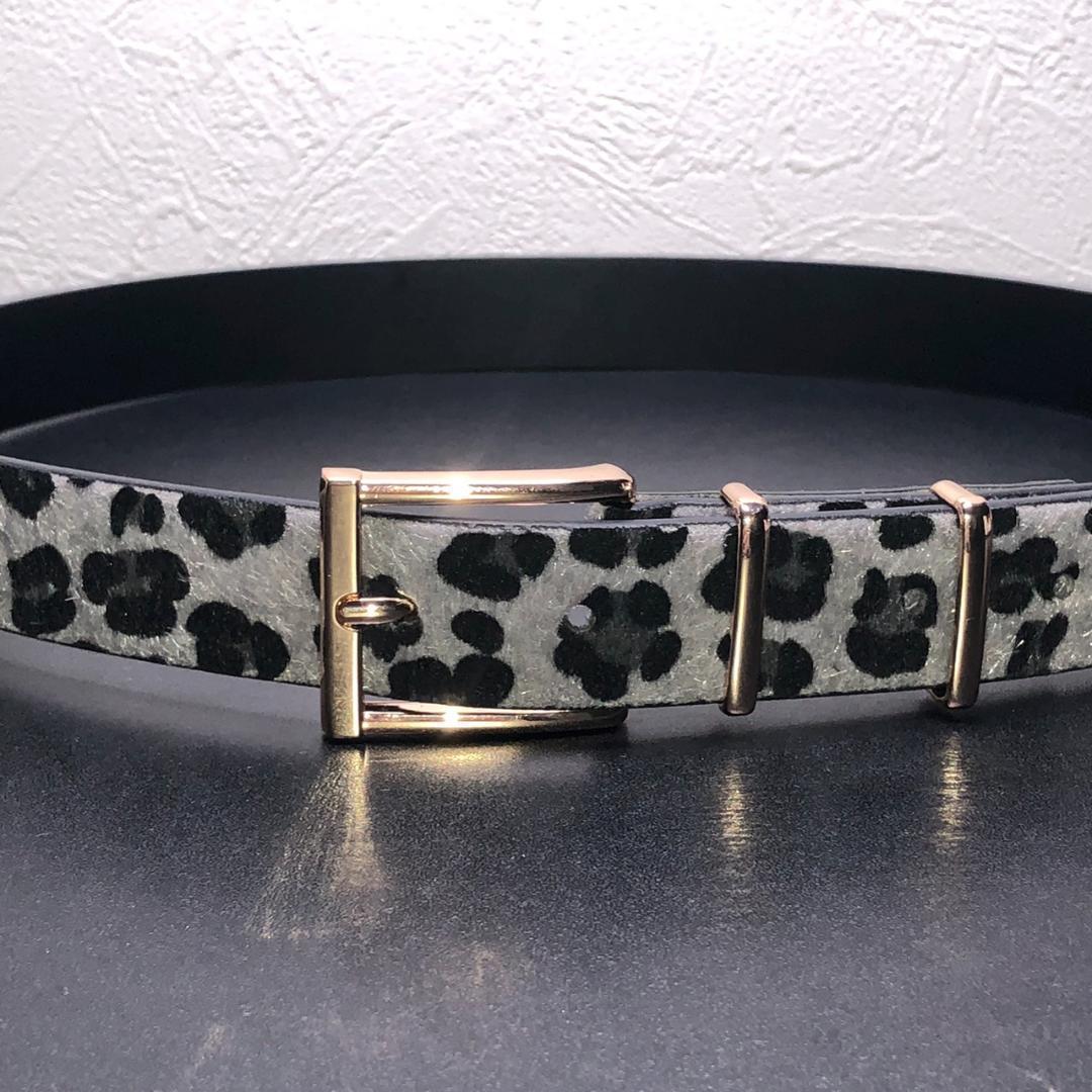 ベルト レオパード グレー 全長107cm 幅2.8cm ヒョウ柄 豹柄 Pu - メルカリ