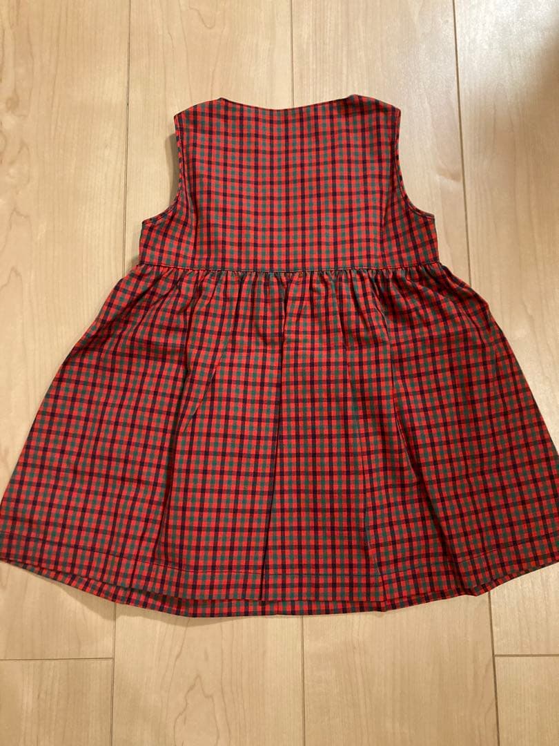 《新品未使用品》familiar チェック柄ワンピース 80