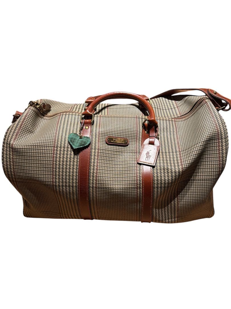 pvcレザー　RalphLauren ボストンバッグ　南京錠付き POLO RALPH LAUREN ポロラルフローレン PVCレザー ボストンバッグ