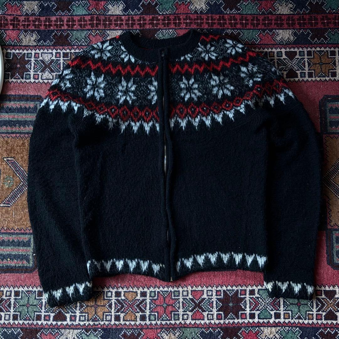 60s マクレガー McGREGOR 黒　カーディガン　雪柄　モヘア　アクリル McGREGOR（マックレガー） カーディガン McGREGOR COLLECTION