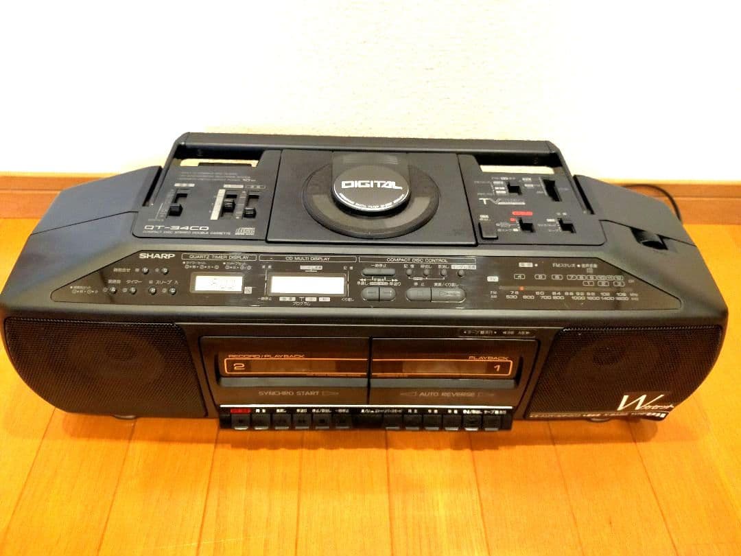 ☆CDラジカセ シャープ QT-34CD レトロ ジャンク ダブルカセット