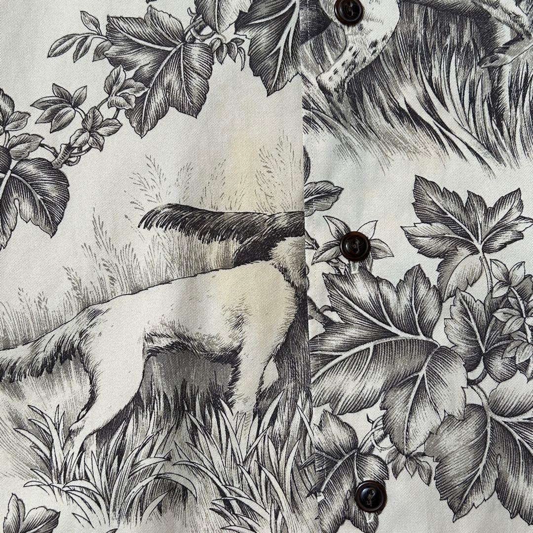 イ*ロ様 90s ラルフローレン MARLOWE 柄シャツ ハンティング 犬柄