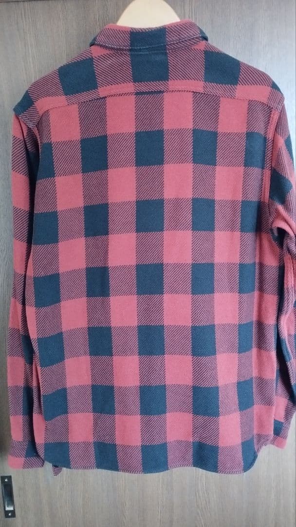 リアルマッコイズJOE McCOYバッファローチェックシャツ美品 赤×黒