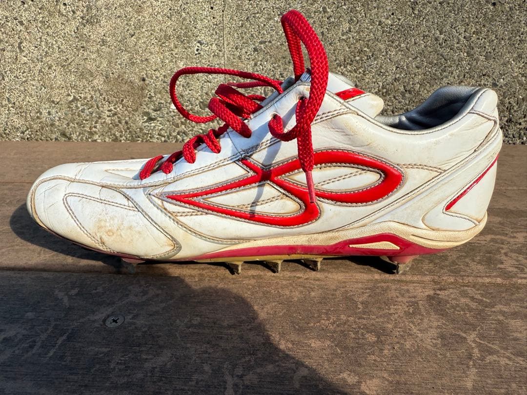 ビモロスパイク　ローカット　野球　白×赤　26.5cm