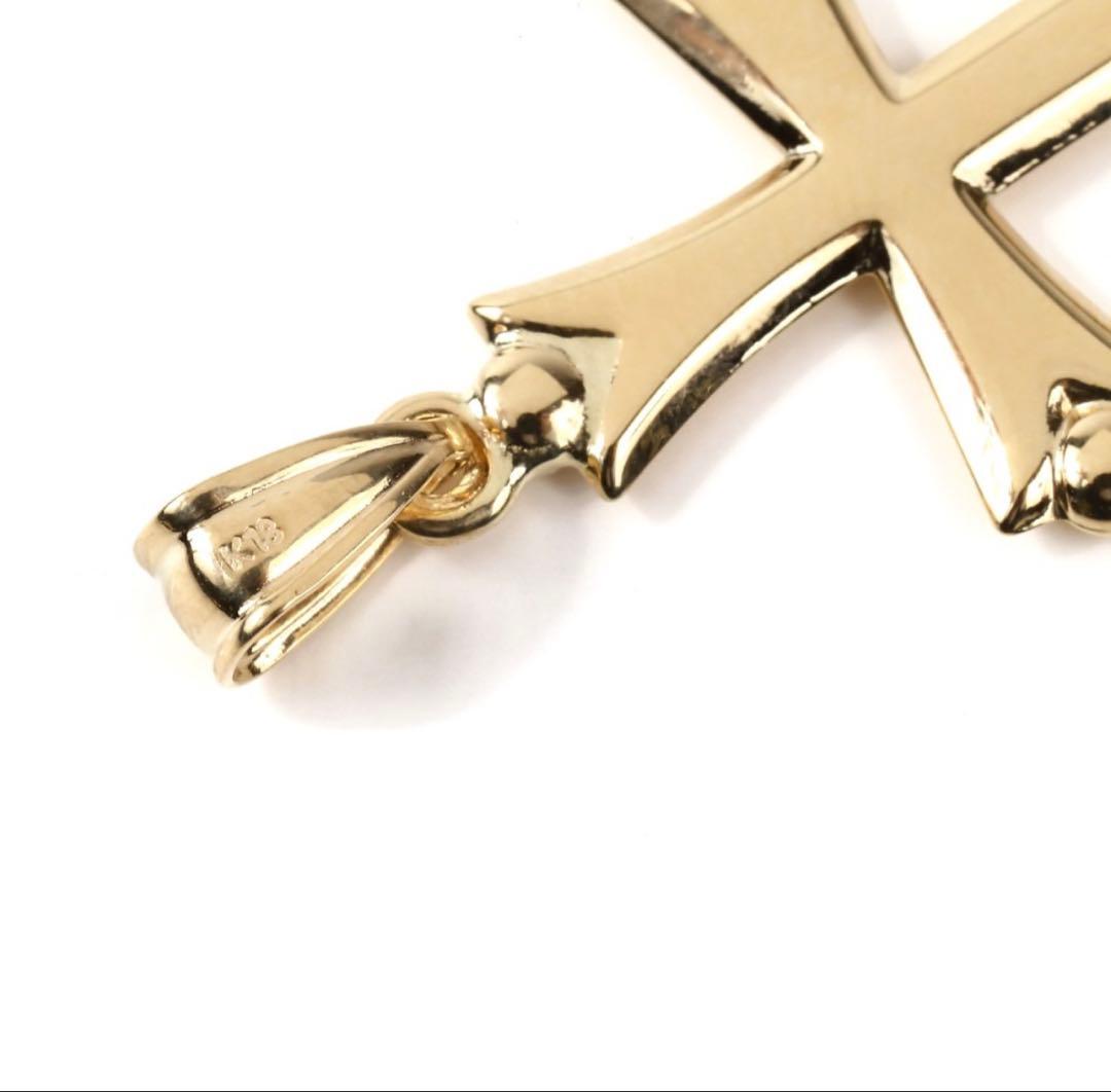 K18ゴールド クロスネックレス 27.5mm x 18.9mm