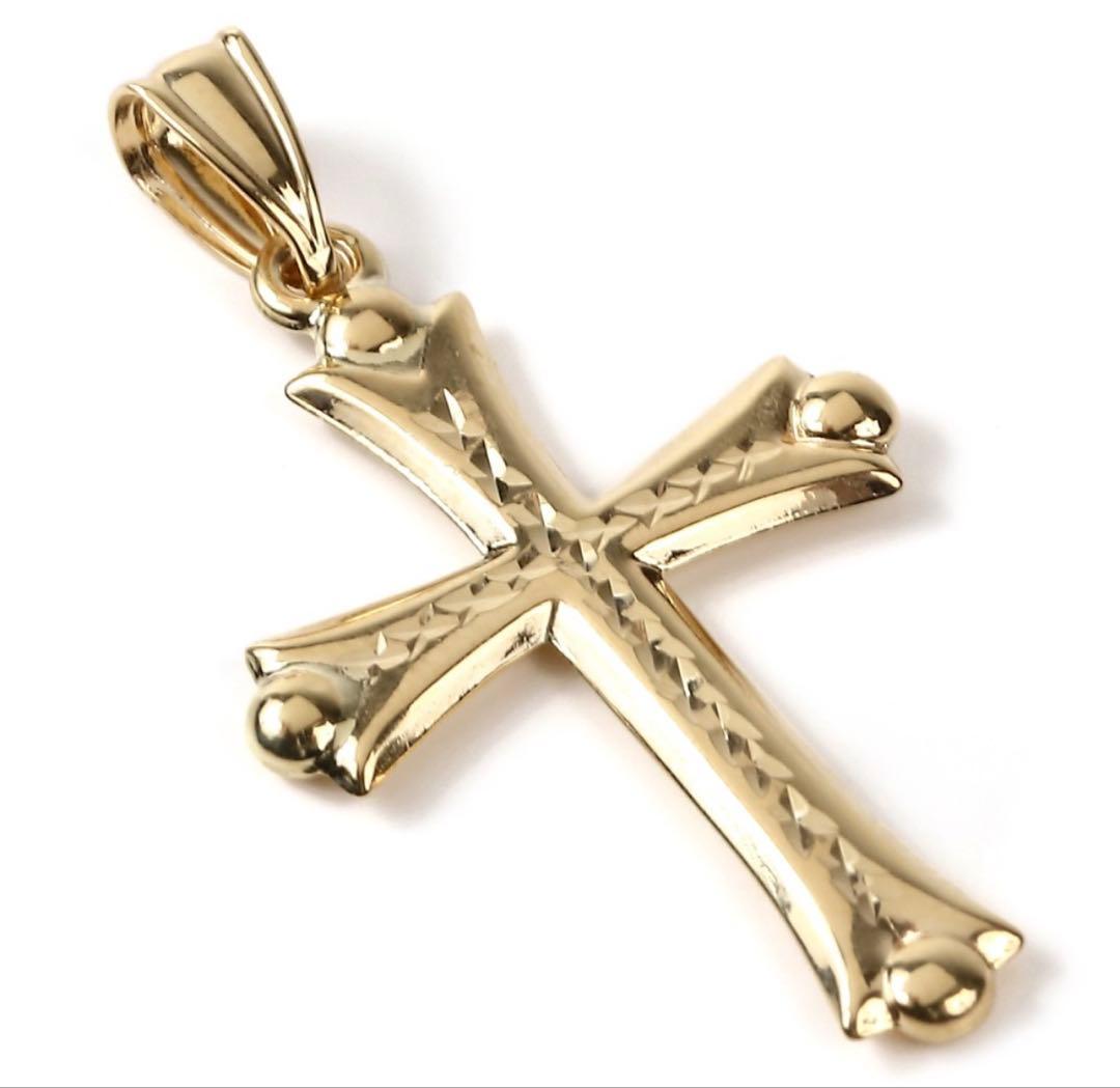 K18ゴールド クロスネックレス 27.5mm x 18.9mm