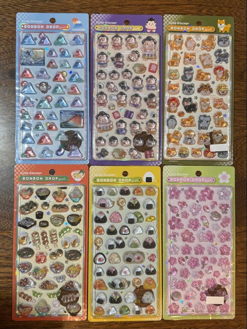 【正規品】和柄 ボンボンドロップシール6点セット 正規品】ボンボンドロップシール和柄6枚セット(東京観光＋古都めぐり＋
