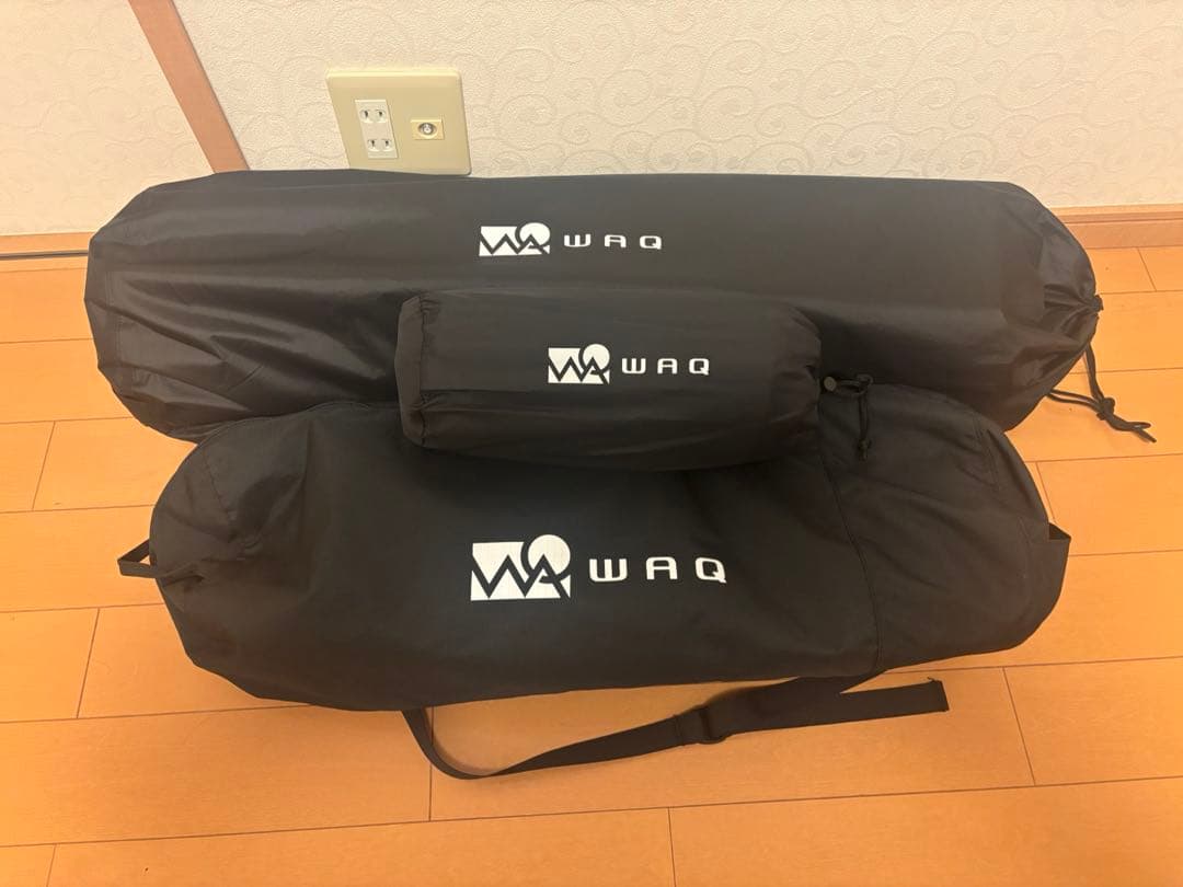 WAQ ワイド仕様のコット、インフレーターマット、ピロー、オーガナイザーの4点 WAQ ワイド仕様のコット、インフレーターマット、ピロー