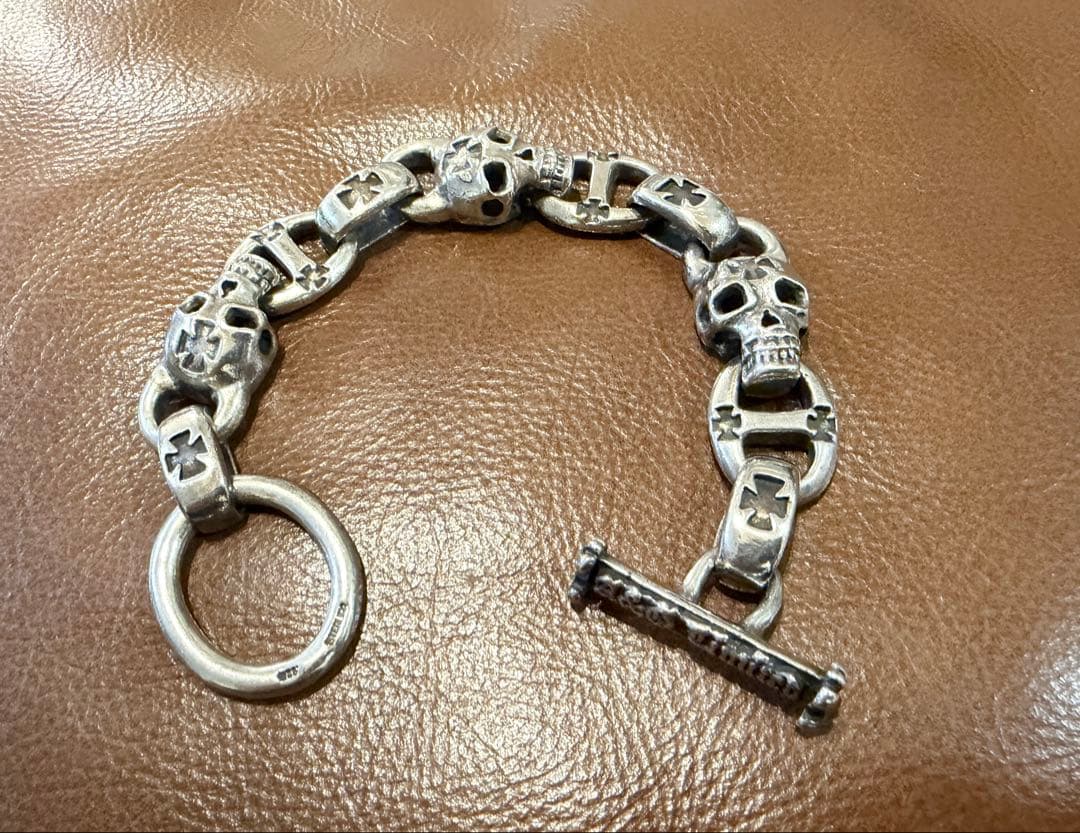 A&G社　スカルブレスレットwithクロスリンク SKULL & LINK BRACELET | クレイジーピッグ公式オンラインストア