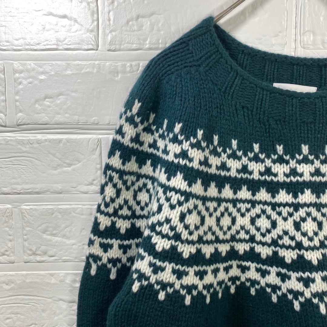 モリスアンドサンズ ニット セーター ノルディック柄 イギリス製 S