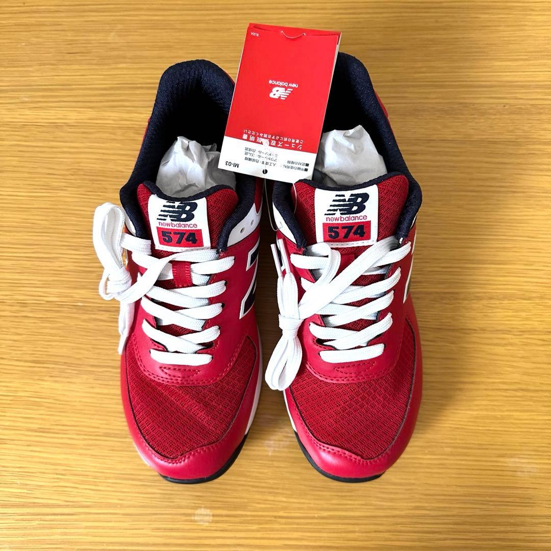 新品【ニューバランス】ゴルフシューズ574 24.5cm 赤 レッド - メルカリ