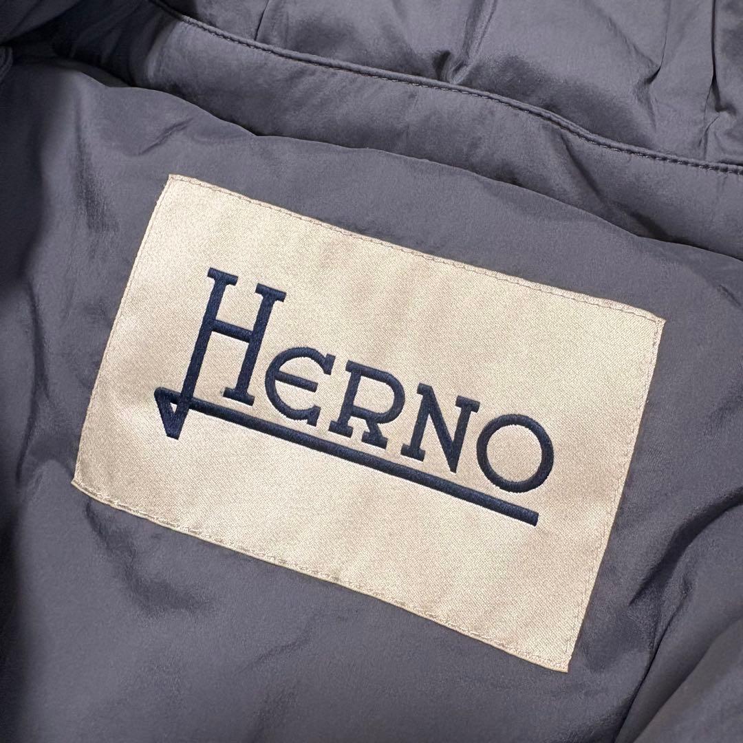 Lサイズ✨HERNO 異素材ドッキング ダウンコート フード グレー 44 L