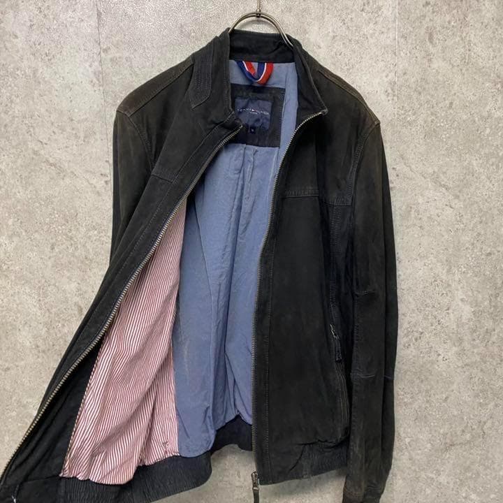 レアvintage《トミーヒルフィガー》レザージャケット/メンズ L〜XL