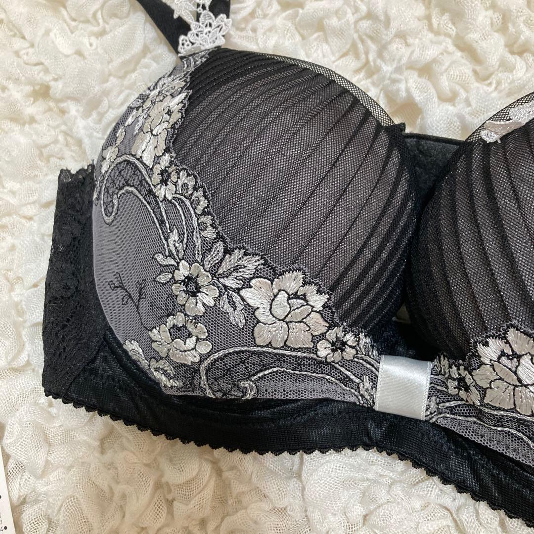 ワコール パルファージュ リボンブラ E65/M3点 ブラック 42 ソング