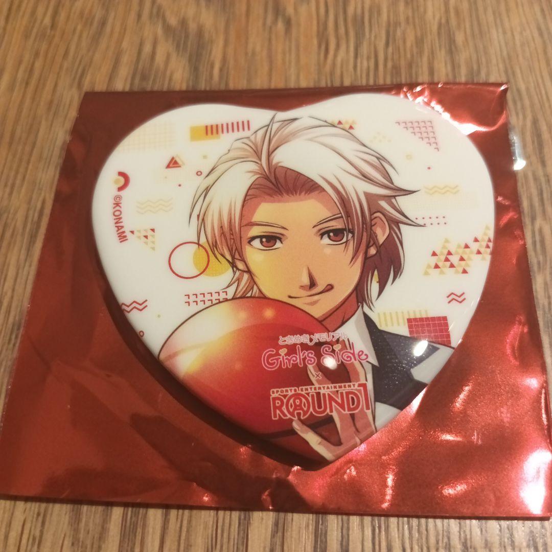 ときメモGS ラウンドワンコラボ ハート缶バッジ 佐伯瑛 匿名発送