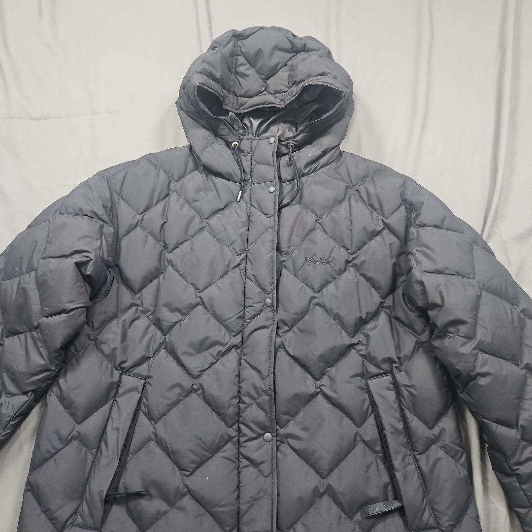 新品　NANGA　レディース　ロングダウンジャケット　フリーサイズ　ブラック NANGA（ナンガ） ダウンコート ダウンジャケット NO COLLAR DOWN COAT