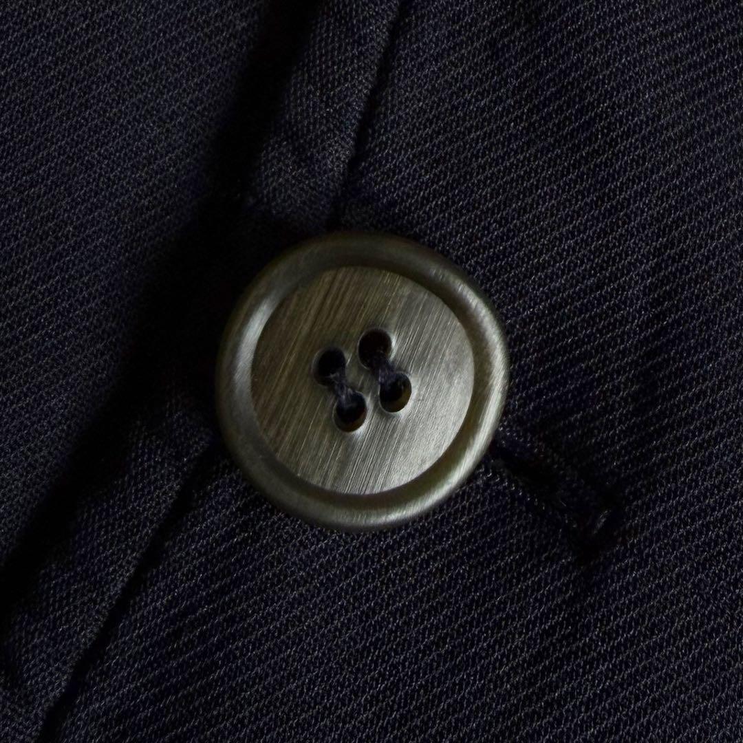 《美品》 コムデギャルソン オム ドゥ ポリ縮 トレンチコート ネイビー S