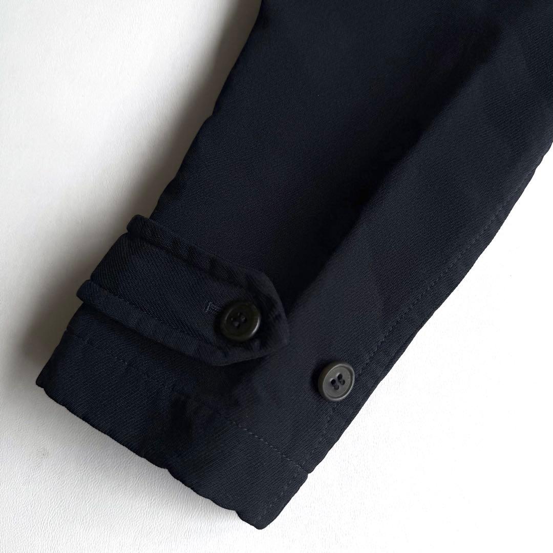 《美品》 コムデギャルソン オム ドゥ ポリ縮 トレンチコート ネイビー S