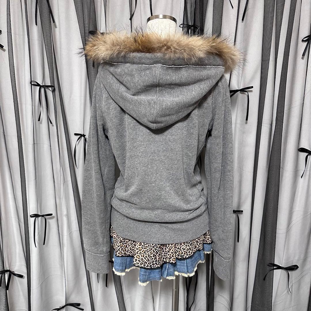 平成ギャル y2k ファー付き フード パーカー フェアリーグランジ お兄