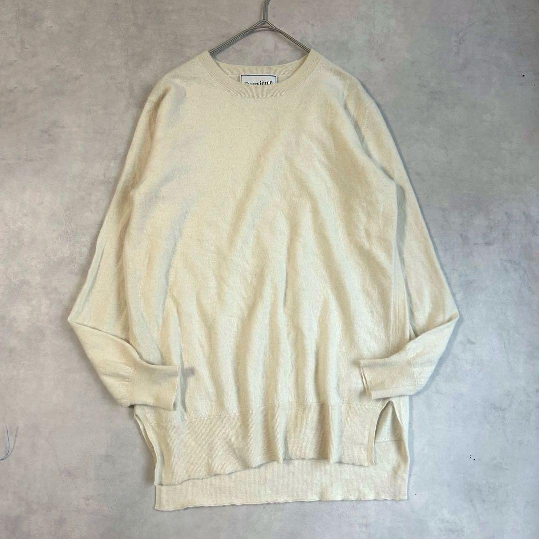 ドゥーズィエムクラス カシミヤ100%ニット プルオーバー クルーネック 白 Deuxieme Classe（ドゥーズィエムクラス） ニット セーター CASHY OVER