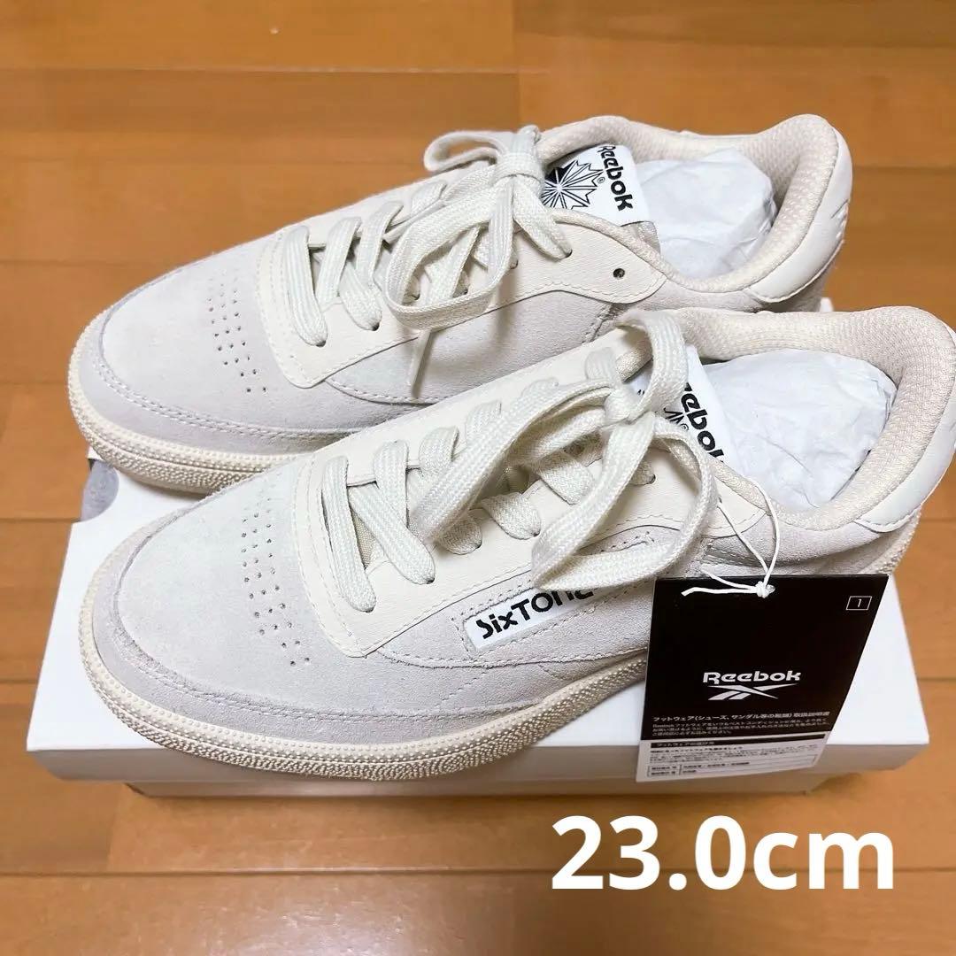 23.0cm】SixTONES Reebok コラボスニーカー ベージュ - メルカリ