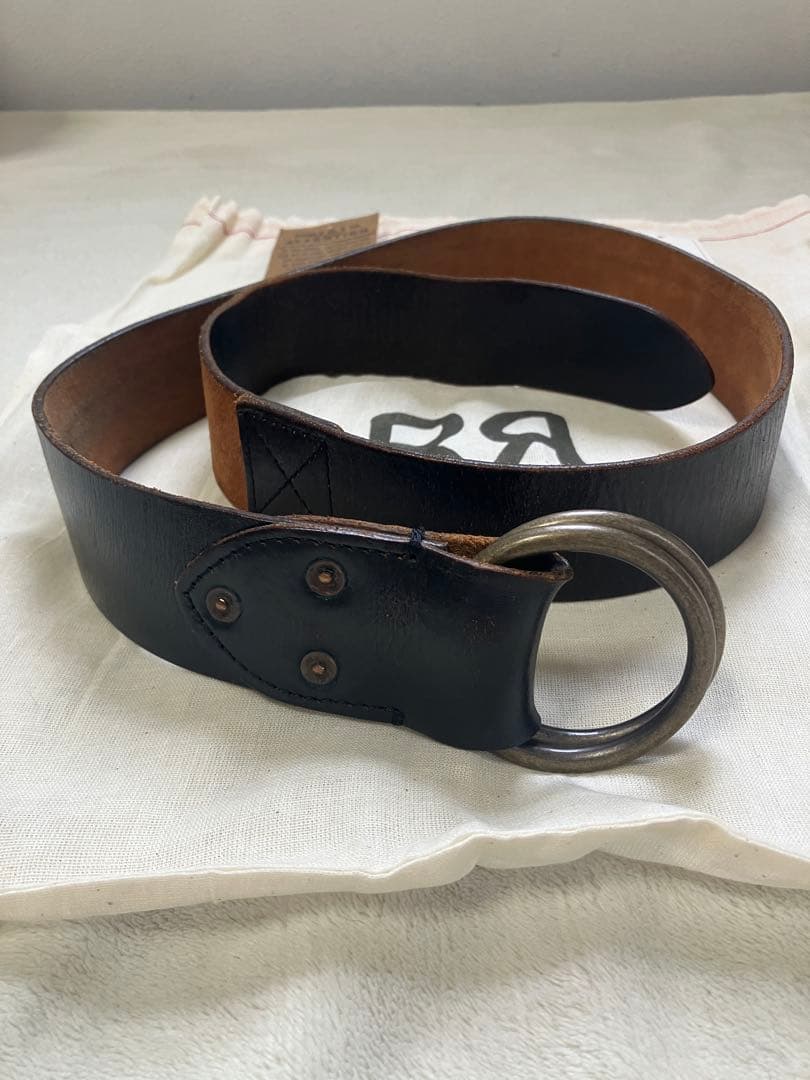 最低 価格ファッション - 正規品RRL レザー ダブルOリング ベルト 30インチ