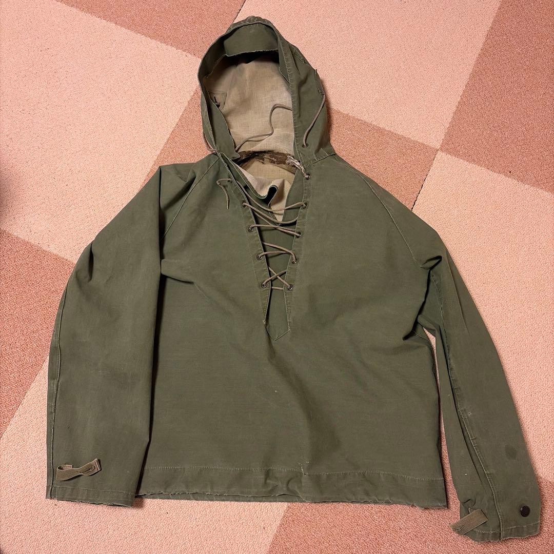 40s 50s 米軍実物　USN N−2 デッキレインパーカー 40s 米軍 U.S.NAVY N-2 デッキ レインパーカー オリーブドラブ S