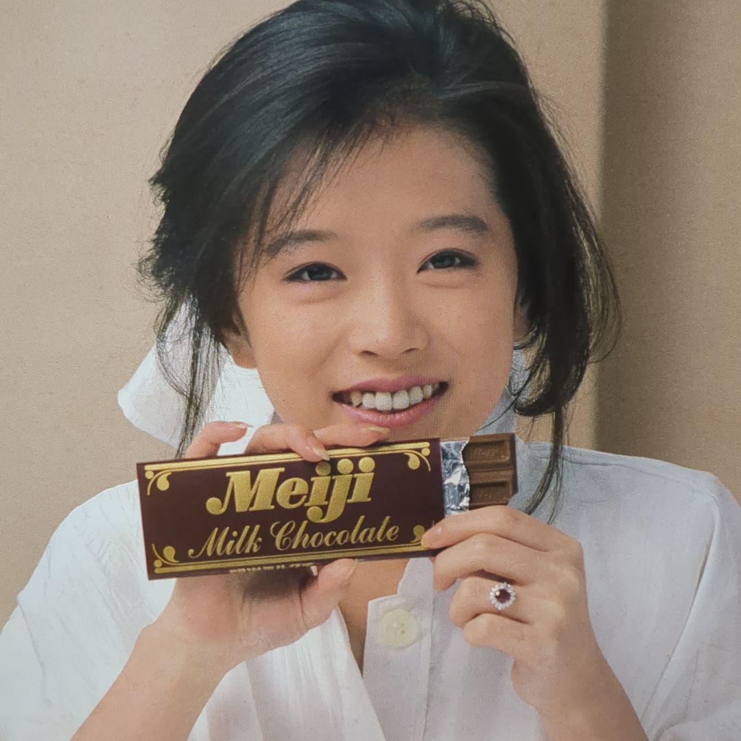 中森明菜 明治チョコレート販促品 吊るし両面厚紙パネル 昭和アイドル