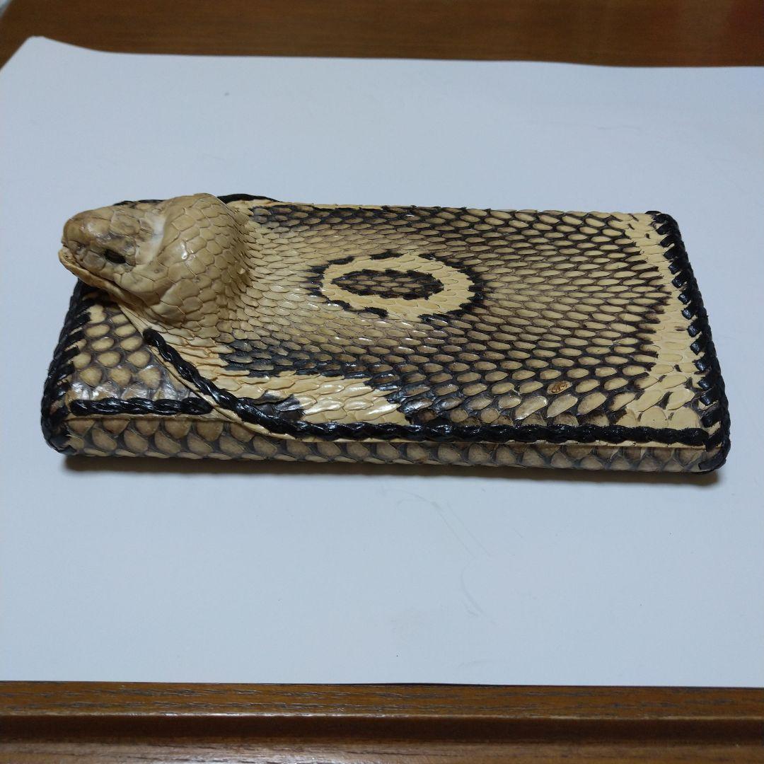 ヘビ革 蛇頭デザイン 長財布 長財布 本革 パイソン レディース メンズ 蛇革 ベルト 財布 ゴールド