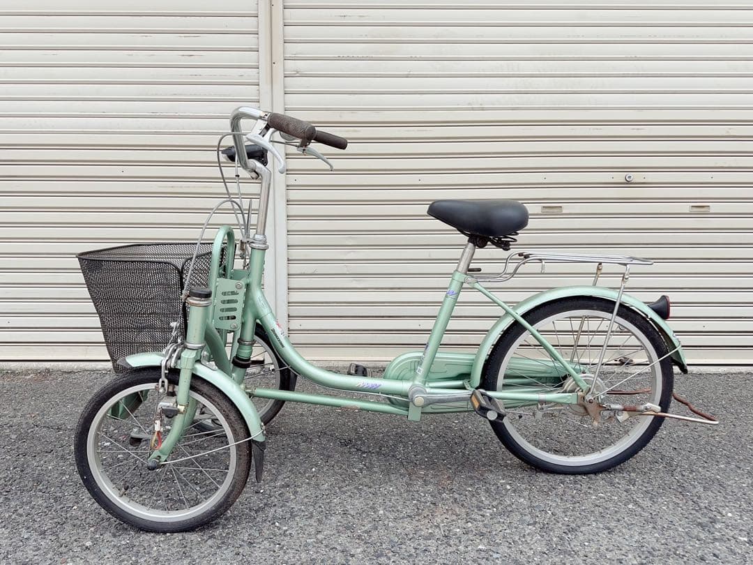 【大阪市周辺限定】ミントグリーン 三輪自転車 前カゴ付き 7ef0a4a05d9efaa0f1530a7a66d351