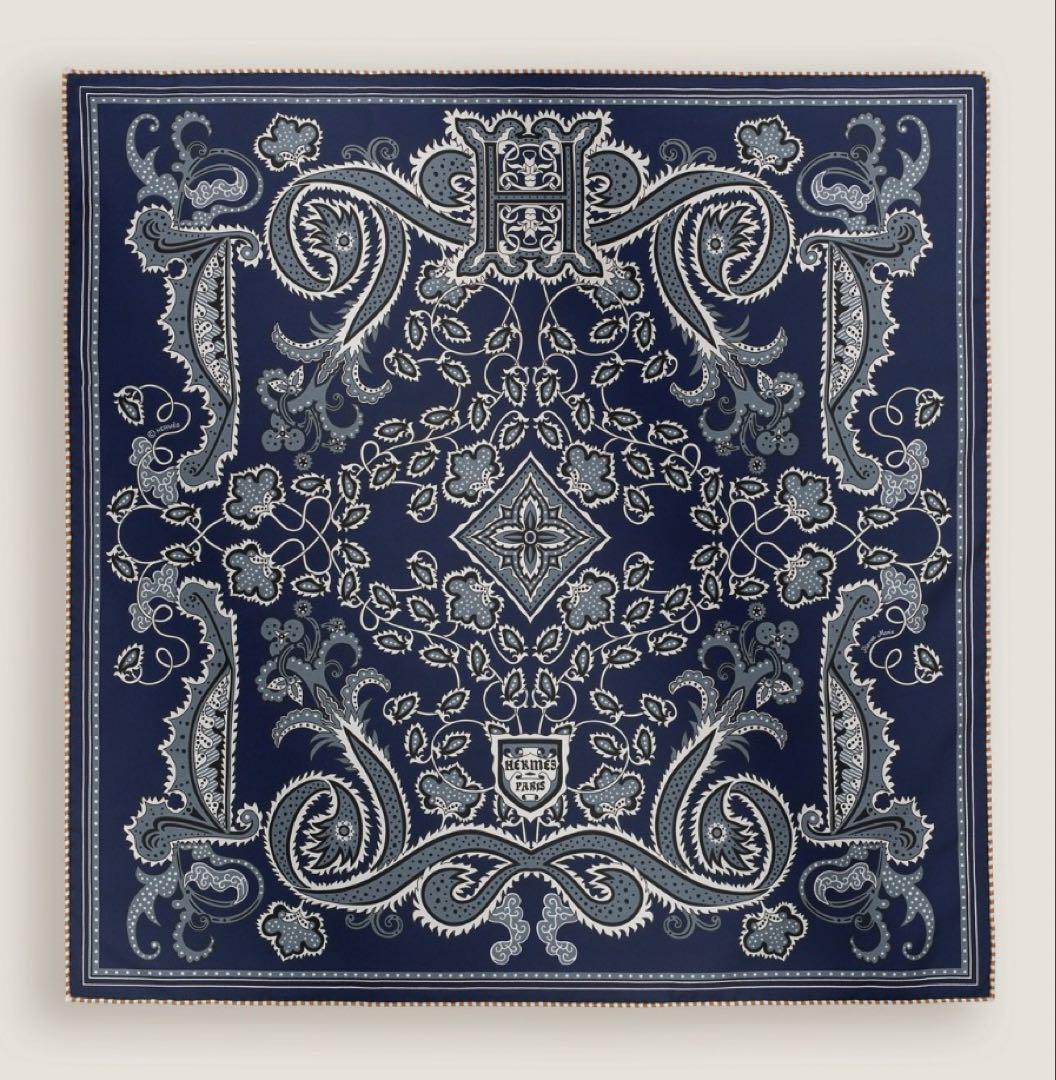 エルメス　未使用タグ付 シルクバンダナ55 《H・アンリュミネ》