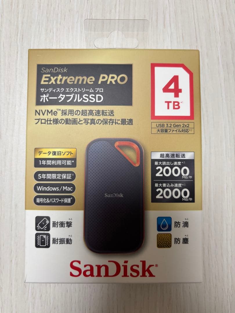 サンディスク 外付けSSD ポータブル Extreme PRO 4TB Amazon.com: 4TB SanDisk Extreme PRO Portable SSD with USB4, Up to