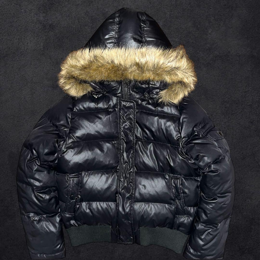 GAP ファーダウンジャケット 光沢 平成Y2K 光沢 2w 短丈 平成ギャル