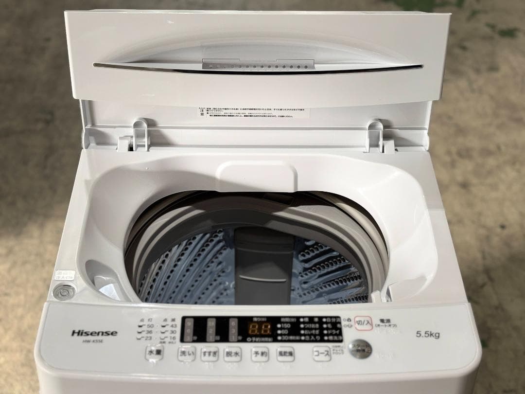 ほぼ未使用！ハイセンス全自動洗濯機 5.5kg HW-K55E 2025年製