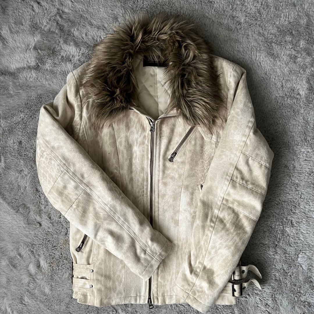 Tornado Mart ファー付きレザーライダースジャケット TORNADO MARTメンズ レザージャケット リアルファー襟付き ボルドー