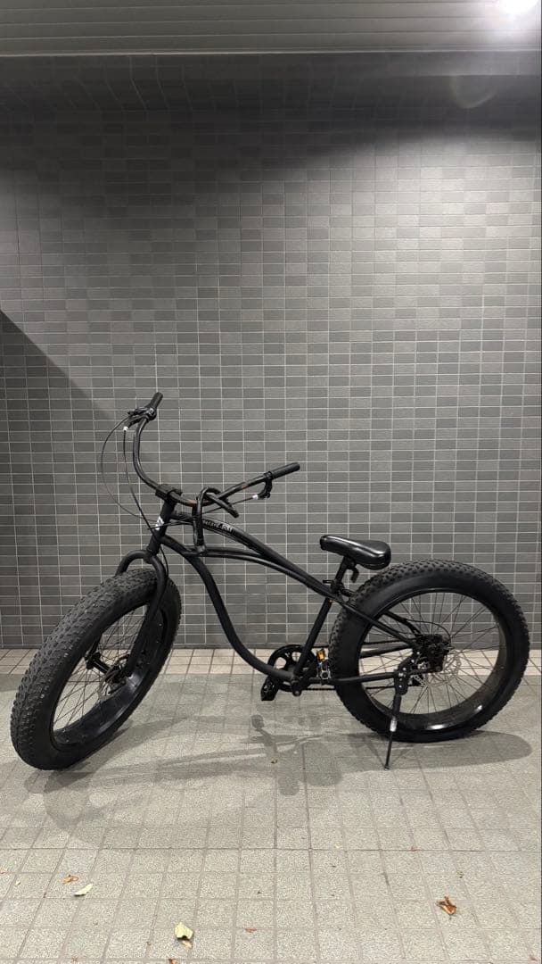 fivecard-bike ブラック ファットバイク　ビーチクルーザー Amazon | 【ゆったり座れるロングボディー】変速ギヤ付き ブラック