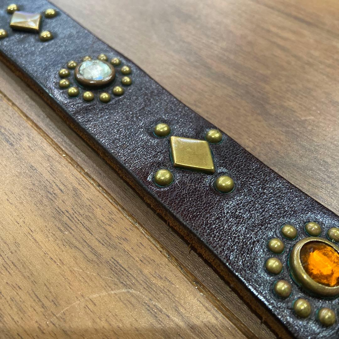 HIDE AND SEEK別注 HTC ナローベルト オレンジ&クリアストーン - メルカリ