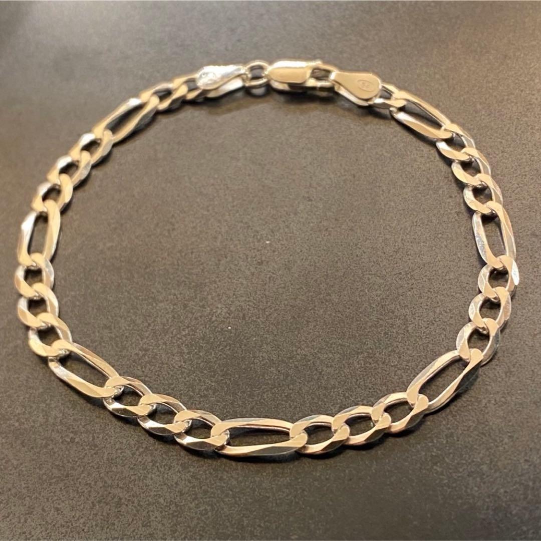ITALY MADE SILVER925 FIGARO BRACELETシルバー Figaro Chain Bracelet［Silver925］ | 大人の毎日使えるブレスレット